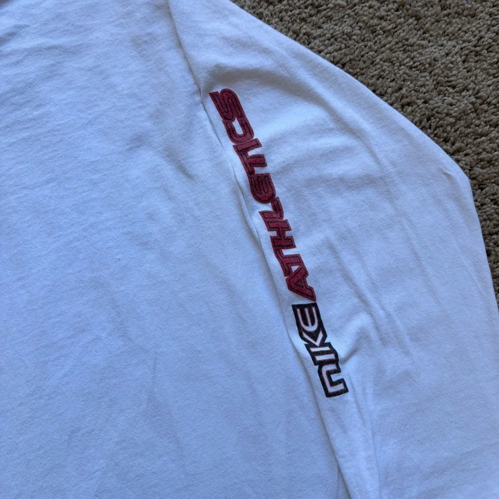 Vintage Nike Center Swoosh White Long Sleeve Hit Shirt Size L